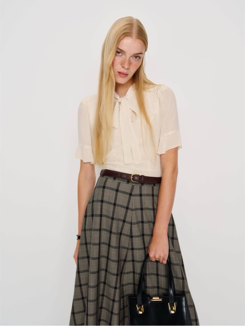 Reformation x Nara Smith Cloud Egg Blouse in Fior Di Latte